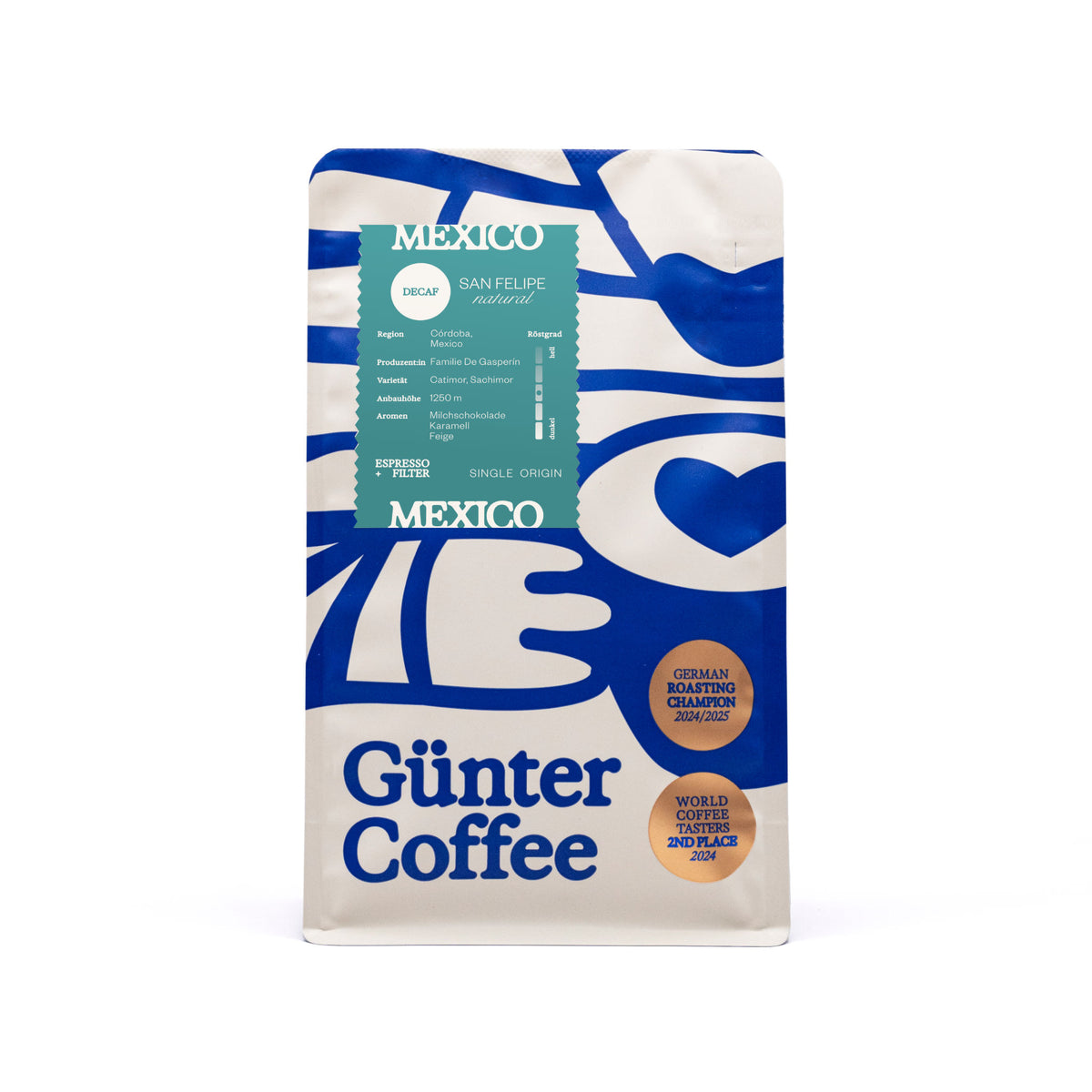 Kaffeeverpackung Mexico San Felipe Decaf Natural 250g